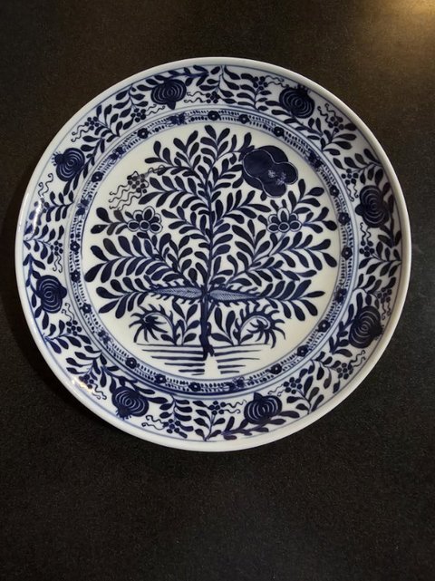 古玩陶瓷青花盤真品鑒賞圖