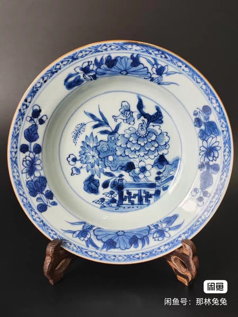 古玩陶瓷康雍青花盤真品鑒賞圖