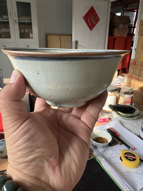 古玩陶瓷明代永宣月華紋青花碗真品鑒賞圖