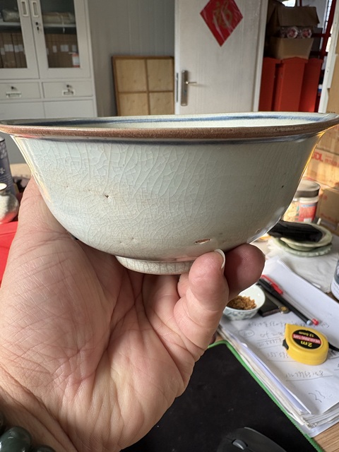 古玩陶瓷明代永宣月華紋青花碗真品鑒賞圖