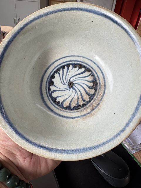 古玩陶瓷明代永宣月華紋青花碗真品鑒賞圖