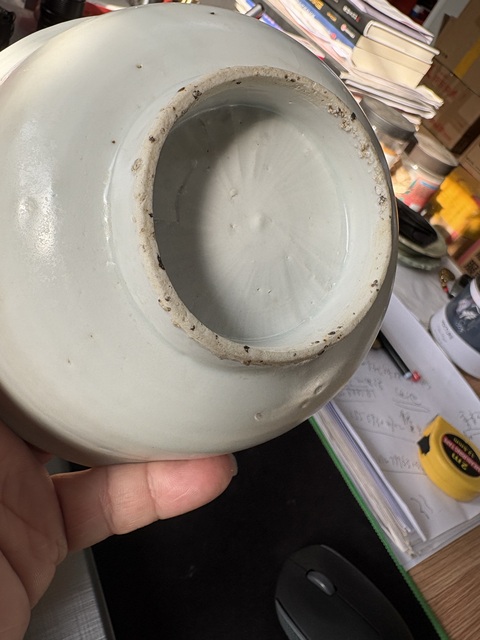古玩陶瓷明中白釉碗真品鑒賞圖