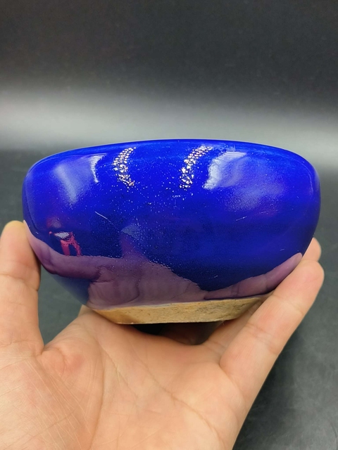 古玩陶瓷霽藍(lán)釉香爐真品鑒賞圖