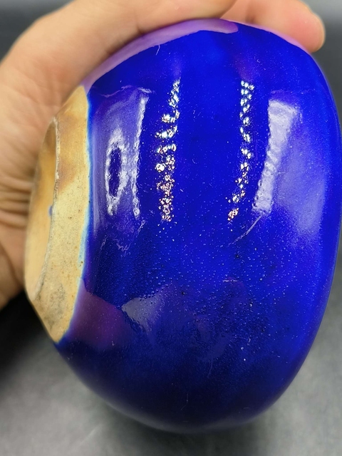 古玩陶瓷霽藍(lán)釉香爐真品鑒賞圖