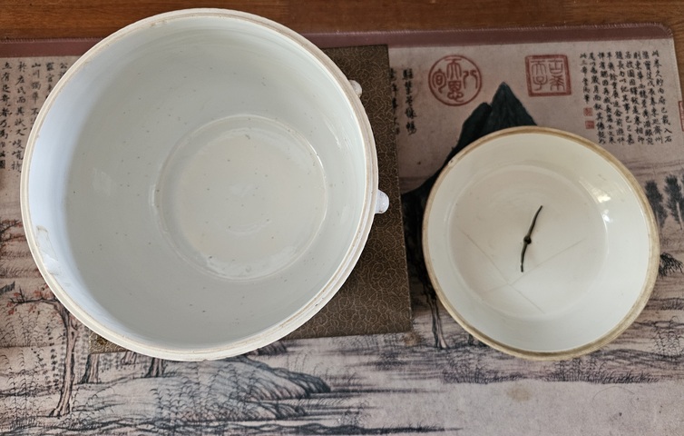 古玩陶瓷晚清?粉彩“富貴萬代”紋四系粥罐（官窯畫片）拍賣，當前價格1500元