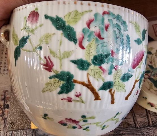 古玩陶瓷晚清?粉彩“富貴萬代”紋四系粥罐（官窯畫片）拍賣，當前價格1500元