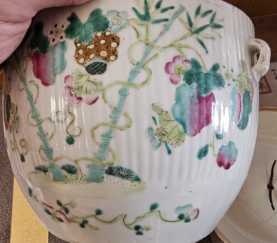 古玩陶瓷晚清?粉彩“富貴萬代”紋四系粥罐（官窯畫片）拍賣，當前價格1500元