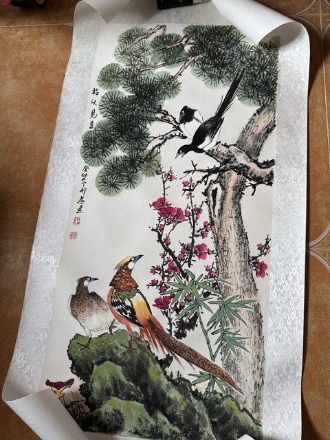 古玩字畫富貴圖真品鑒賞圖