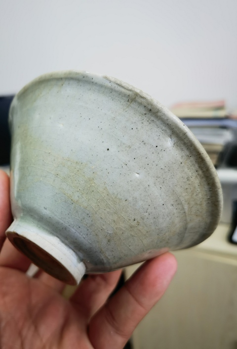 古玩陶瓷建寧窯青白釉刻花斗笠盞拍賣，當前價格3800元