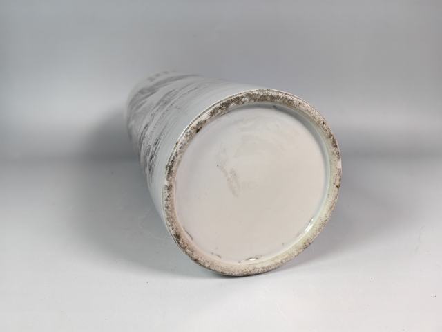 古玩陶瓷晚清刻瓷風景山水人物詩文帽筒真品鑒賞圖