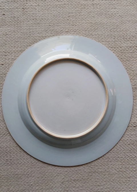 古玩陶瓷青花礬紅松鹿圖折沿盤真品鑒賞圖