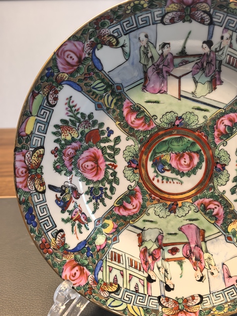 古玩陶瓷廣彩人物故事紋盤真品鑒賞圖