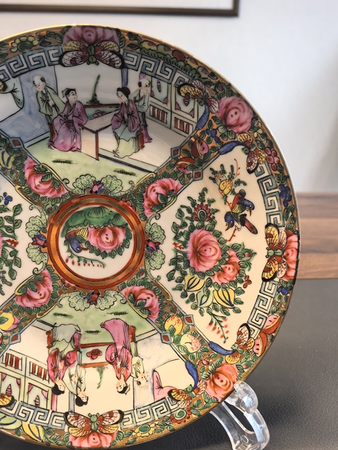 古玩陶瓷廣彩人物故事紋盤真品鑒賞圖