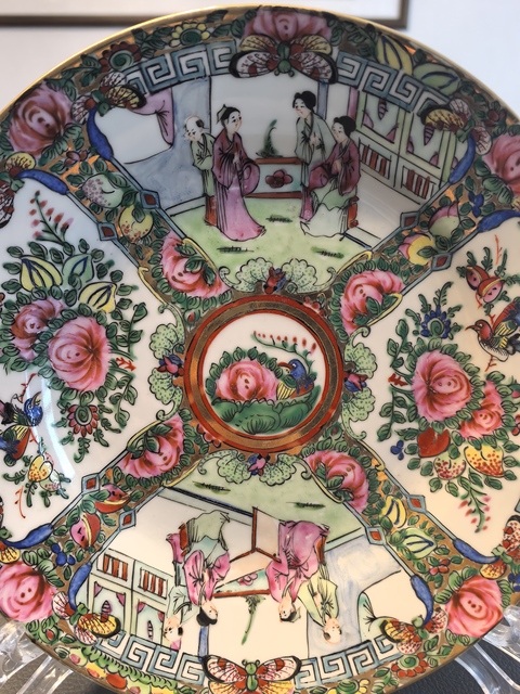 古玩陶瓷廣彩人物故事紋盤真品鑒賞圖