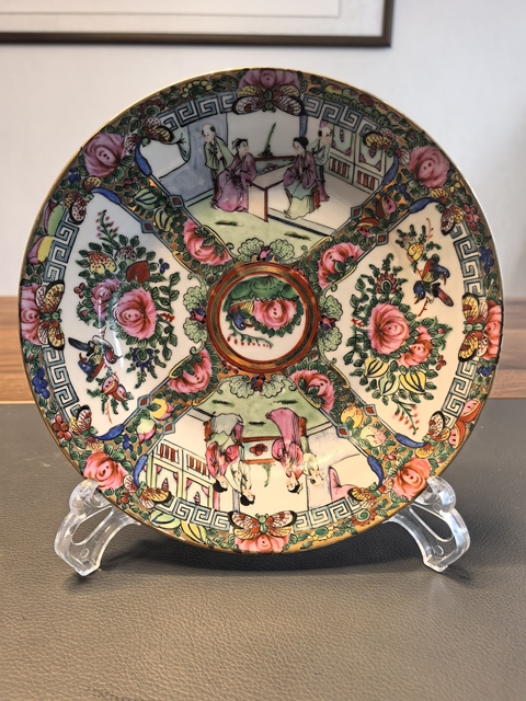 古玩陶瓷廣彩人物故事紋盤真品鑒賞圖