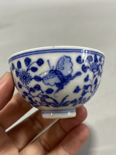 古玩陶瓷大明成化年制款民國青花杯拍賣，當前價格280元