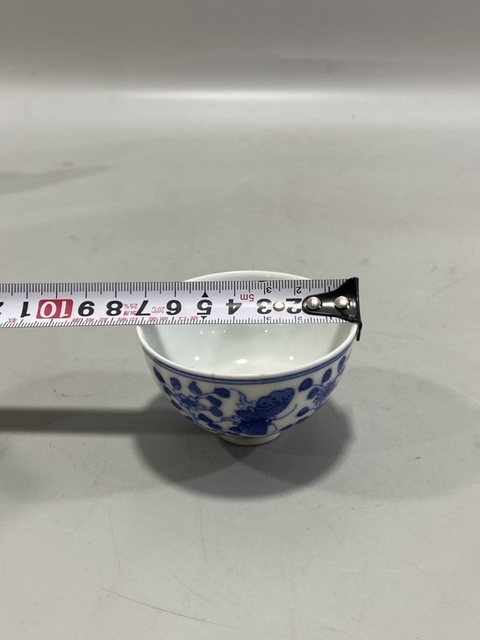 古玩陶瓷大明成化年制款民國青花杯拍賣，當前價格280元