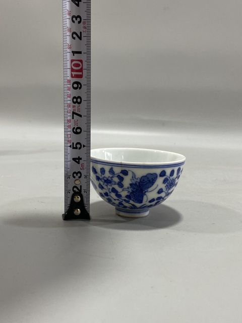 古玩陶瓷大明成化年制款民國青花杯拍賣，當前價格280元