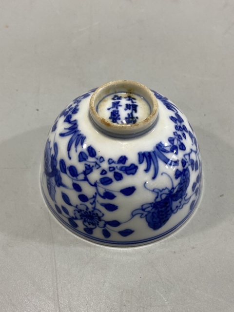 古玩陶瓷大明成化年制款民國青花杯拍賣，當前價格280元