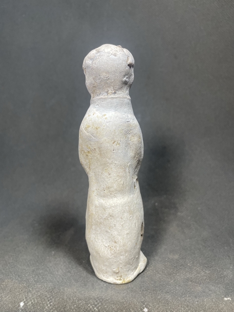 古玩陶瓷白陶抱犬童子陶塑真品鑒賞圖