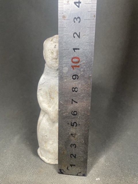 古玩陶瓷白陶抱犬童子陶塑真品鑒賞圖