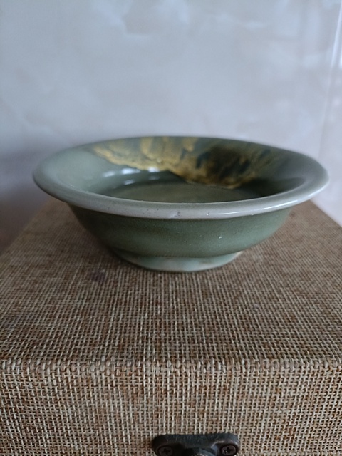 古玩陶瓷元代龍泉梅子青釉圓口洗拍賣，當前價格1980元