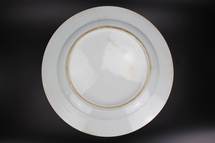 古玩陶瓷清乾隆 青花山水紋折沿大盤真品鑒賞圖