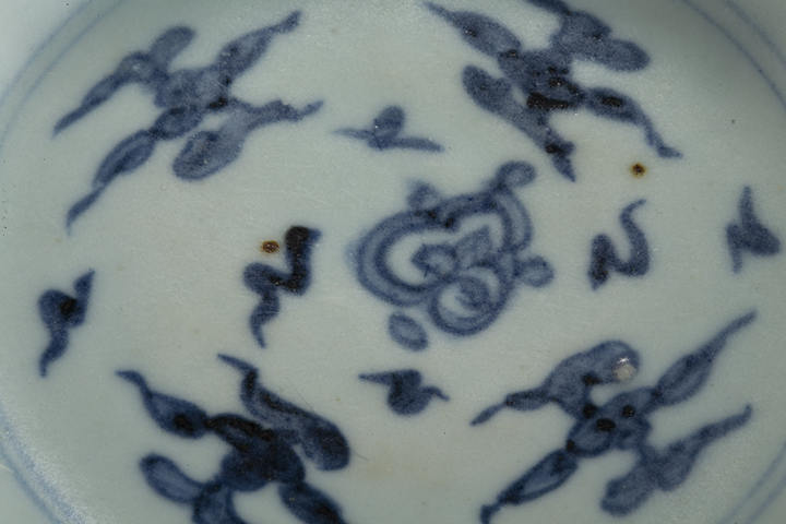 古玩陶瓷明中·青花壬字云紋臥足洗拍賣，當前價格476元