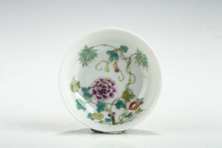 古玩陶瓷民國·粉彩福祿富貴花竹紋筆舔真品鑒賞圖