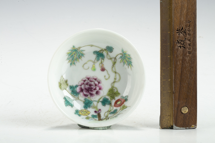 古玩陶瓷民國·粉彩福祿富貴花竹紋筆舔真品鑒賞圖