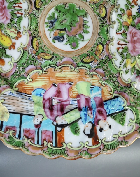 古玩陶瓷清晚-廣彩人物故事紋盤拍賣，當前價格2699元