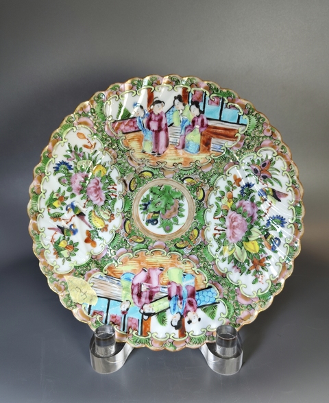 古玩陶瓷清晚-廣彩人物故事紋盤拍賣，當前價格2699元