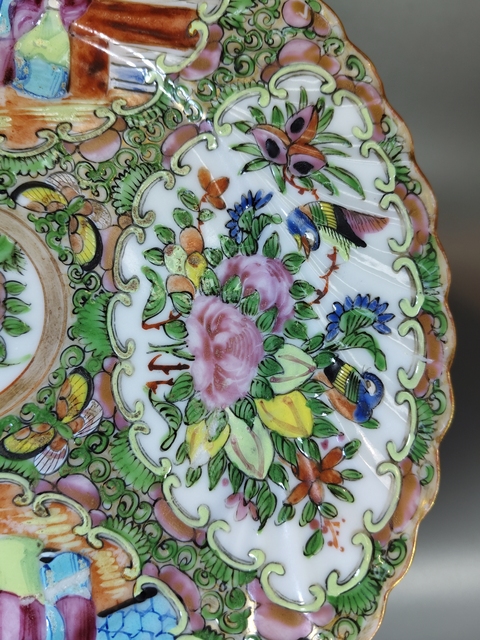 古玩陶瓷清晚-廣彩人物故事紋盤拍賣，當前價格2699元