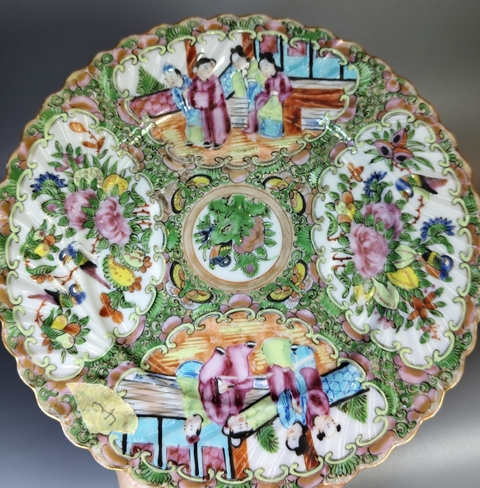 古玩陶瓷清晚-廣彩人物故事紋盤拍賣，當前價格2699元