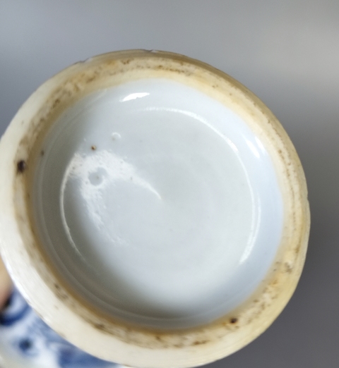 古玩陶瓷清康熙-青花葡萄紋花觚拍賣，當前價格999元