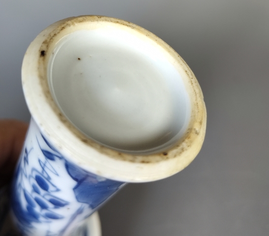 古玩陶瓷清康熙-青花葡萄紋花觚拍賣，當前價格999元