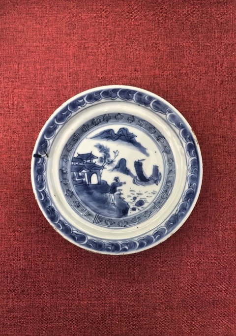 古玩陶瓷明末清初青花人物故事盤拍賣，當(dāng)前價(jià)格5888元