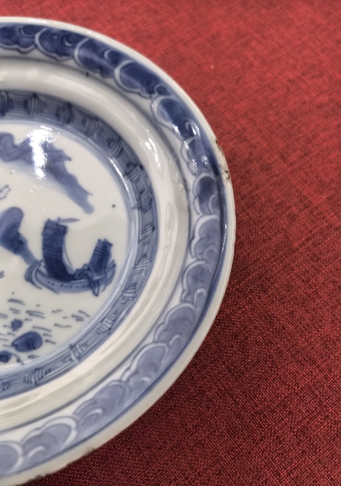 古玩陶瓷明末清初青花人物故事盤拍賣，當(dāng)前價(jià)格5888元