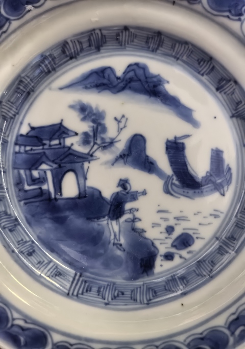 古玩陶瓷明末清初青花人物故事盤拍賣，當(dāng)前價(jià)格5888元