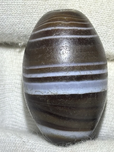 古玩玉器清代藏傳蠶絲瑪瑙勒珠真品鑒賞圖