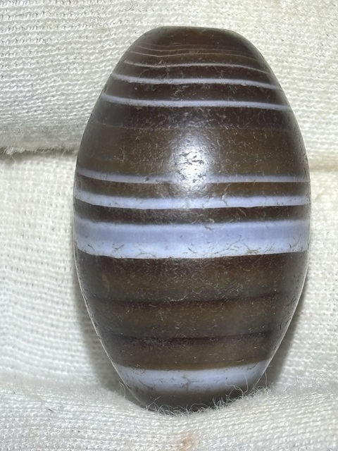 古玩玉器清代藏傳蠶絲瑪瑙勒珠真品鑒賞圖