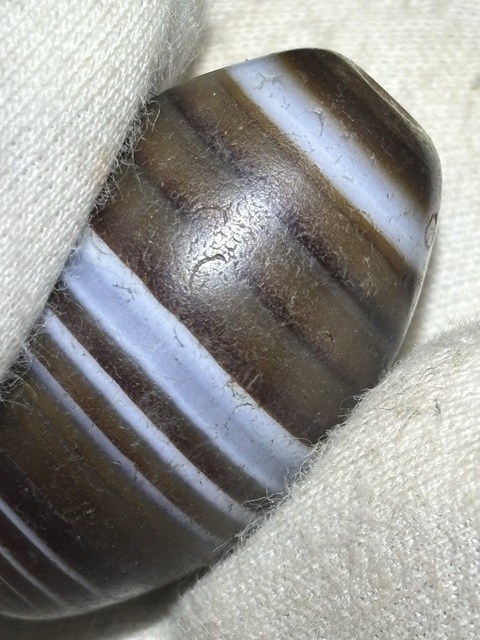 古玩玉器清代藏傳蠶絲瑪瑙勒珠真品鑒賞圖