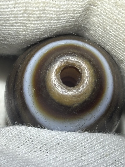 古玩玉器清代藏傳蠶絲瑪瑙勒珠真品鑒賞圖