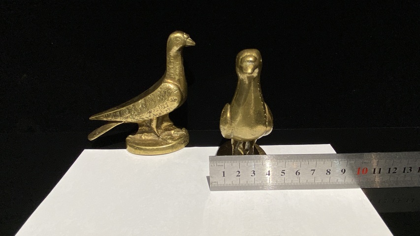 古玩銅器銅鴿一對真品鑒賞圖