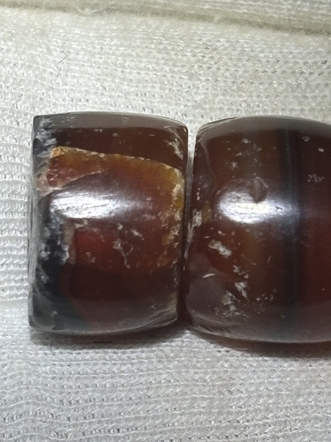 古玩玉器紅瑪瑙珠真品鑒賞圖