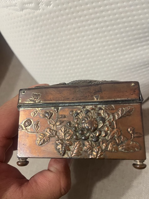 古玩銅器銅首飾盒真品鑒賞圖