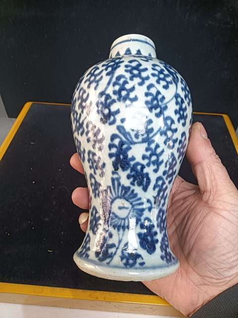 古玩陶瓷清早期鳳眼青花雞腿瓶一只拍賣，當前價格3200元