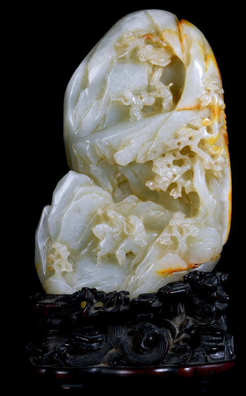 古玩玉器和田玉雕“山子擺件”真品鑒賞圖