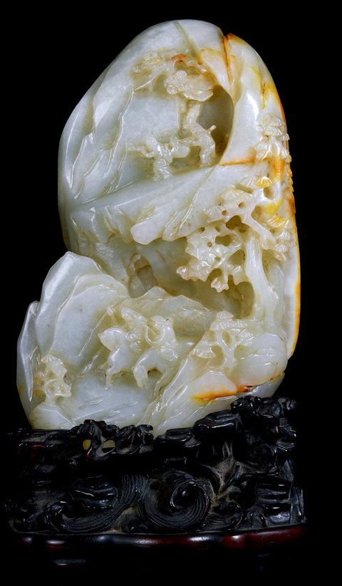 古玩玉器和田玉雕“山子擺件”真品鑒賞圖