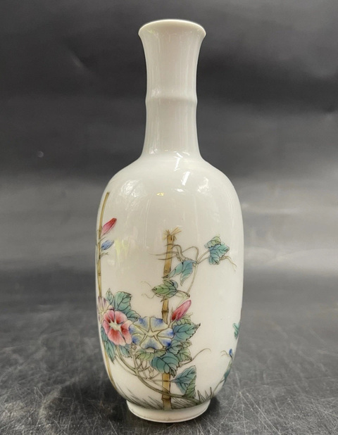 古玩陶瓷民國 粉彩花卉紋瓶真品鑒賞圖